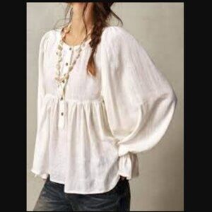 Sassy Hills the Label - Henley Babydoll Buttondown Top- NWT- 6/M